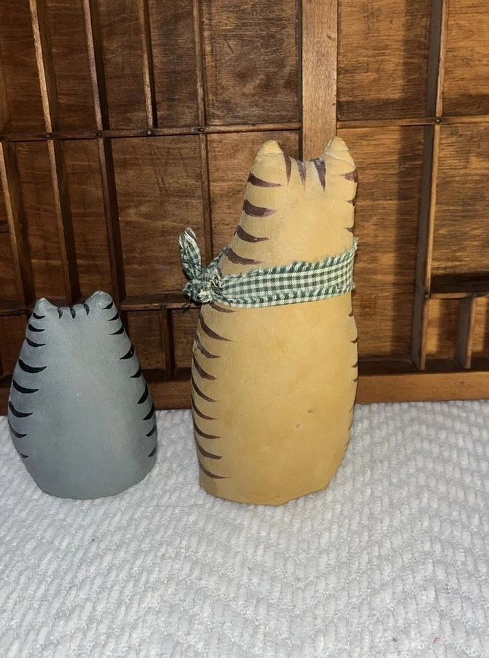 Juego de 2 estantes decorativos de tela pintados para gatito decoración (4-7 pulgadas) Foto 4 de 4