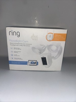 Ring Floodlight Camera and Chime Pro, White NEW IN BOX