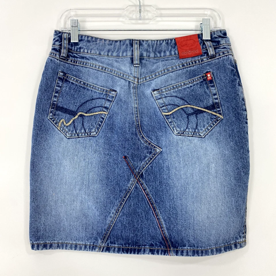 Minifalda vaquera para mujer ECKORED talla 9 azul cosida lateral dividida Foto 2 de 4