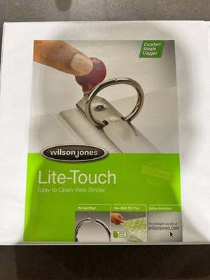 Wilson Jones Lite-Touch 2'' View Binder Easy Open Rings 375 Sheets White Box NEW