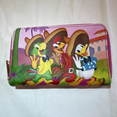 Loungefly Disney The Three Caballeros Pink Ziparound Wallet 
