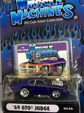 Pontiac Gto Judge 1969 Purple Blown 69 Muscle Machines 164 Diecast Car 03-56 -