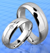 2 st Trauringe Eheringe DR m. Stein Gravur Gratis J93-1