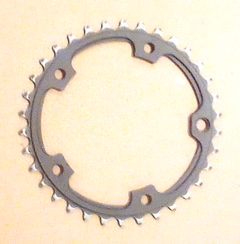 FSA Inner Chainring 36t 5-bolt 110BCD 10 Speed gray WB078/36T/5J/C VGC - Picture 2 of 2