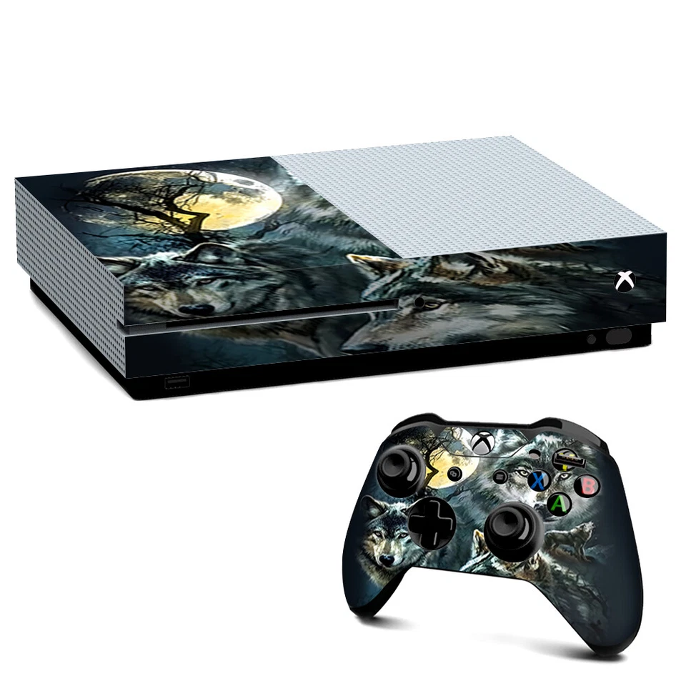 ITSASKIN Xbox One S Console Skins Decal Wrap ONLY 3 Wolves Moonlight