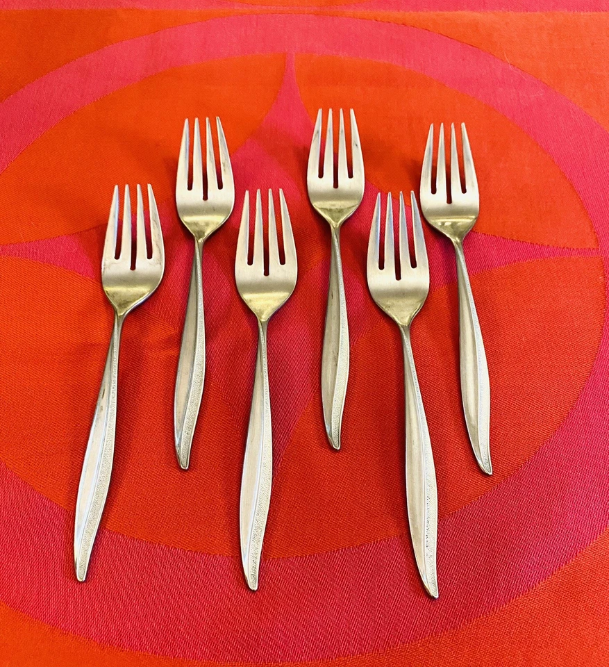 Tenedores de ensalada MCM Oneidacraft Deluxe Textura texturizados 6 1/4" NO DORADOS de colección Foto 2 de 4