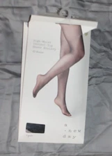 A New Day M/L High Waist Control Top Sheer Hosiery ebony Pantyhose