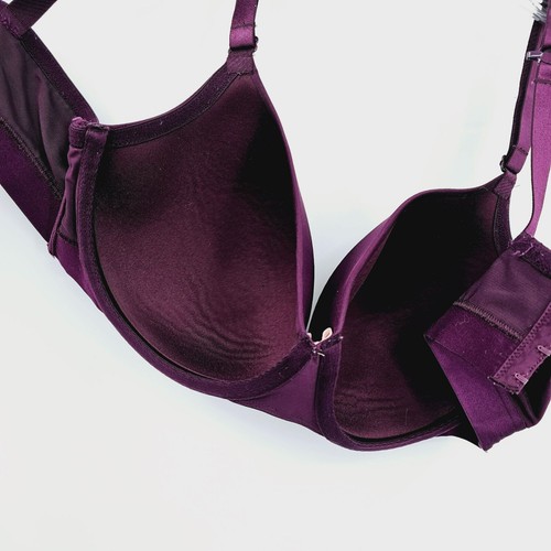 Cacique Lightly Lined Balconette Bra 40DD Dark Purple Underwire Support Strappy - Picture 11 of 13