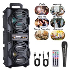 Dual 6.5" Woofer Portable BT Party TWS Speaker System Heavy Bass Stereo Sound US