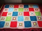 couverture, plaid, carré granny, fait main, neuve