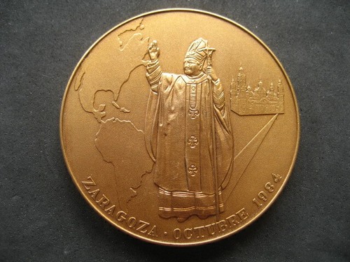 AMERICA DISCOVERY & EVANGELIZATION V MEDAL. 1984 ZARAGOZA - Picture 2 of 2