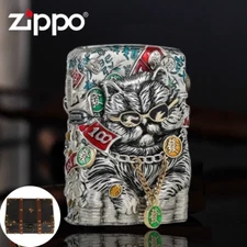 Jacket Illuminous Lucky Enamel Cat Zippo Lighter