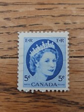 Canada Stamp Queen Elizabeth II 5c Used Blue