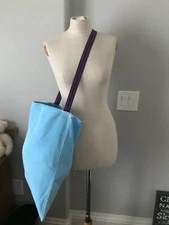 Blue Large Reusable Shopping Laundry Grocery Bag Durable Jean CLOTH Shoulder bag