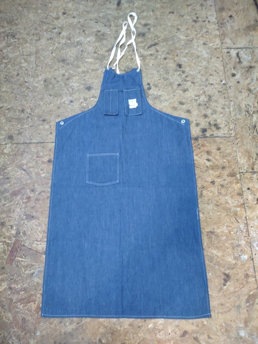 エプロン・三角巾 60s OSHKOSH B'GOSH Denim Work Apron Vintage Oshkosh B'Gosh Blue Denim Work Bib Apron Union Made