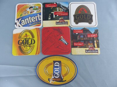 Lot of 7 different KANTERBRÄU Beer coaster bierviltje Bierdeckel F46