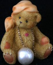 2002 Cherished Teddies 104864 Tiny Treasured Teddy Bear W/ Necklace Figurine
