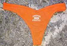 VS pink cotton thong Panty BRAND NEW SIZE medium orange logo