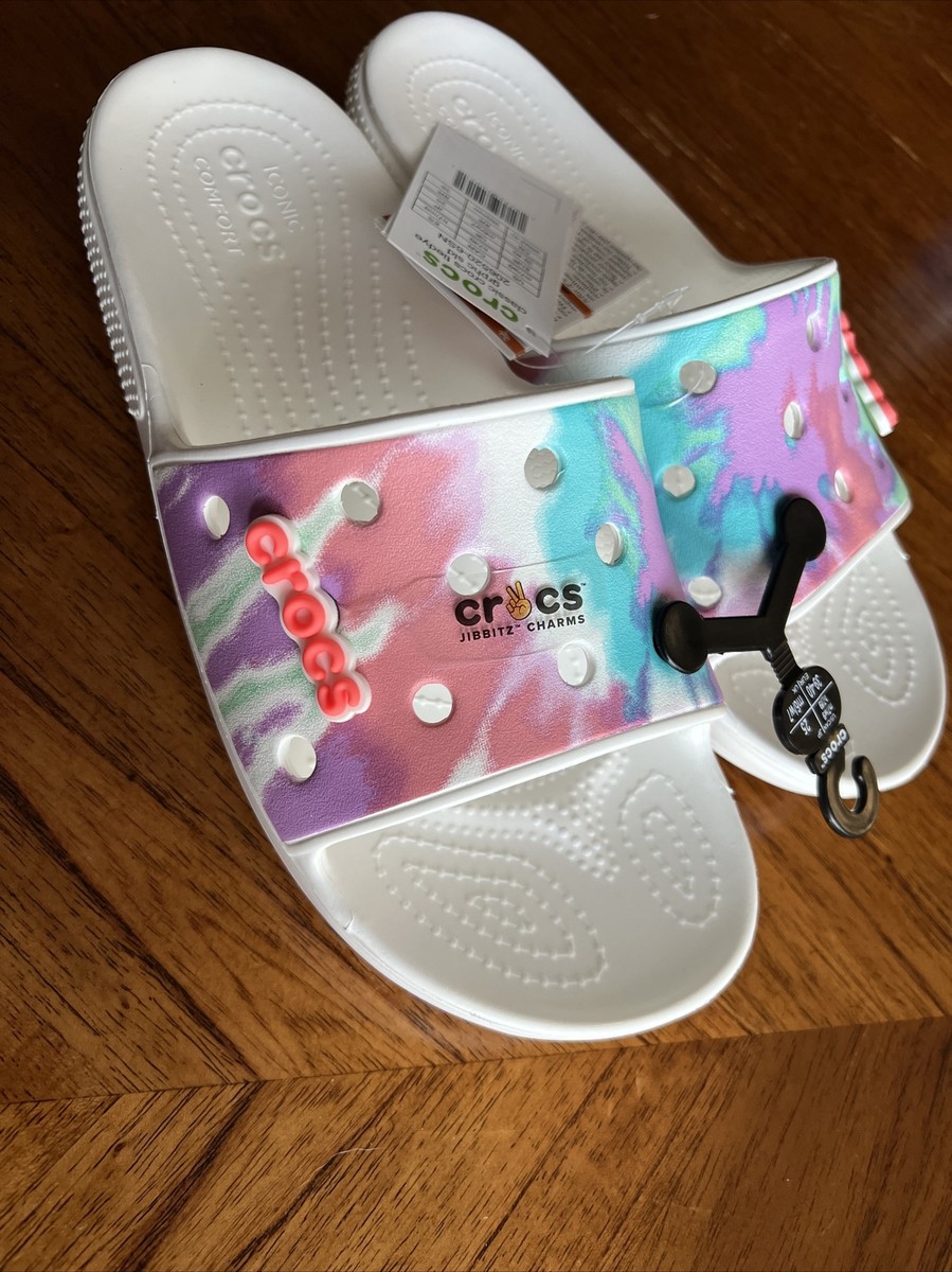 crocs tie dye sandals slides womens Size 9 mens size 7 | eBay