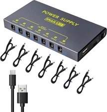 Guitar Pedal Power Supply 7 Isolated DC Output w/ 10000mAh Rechargeable Battery