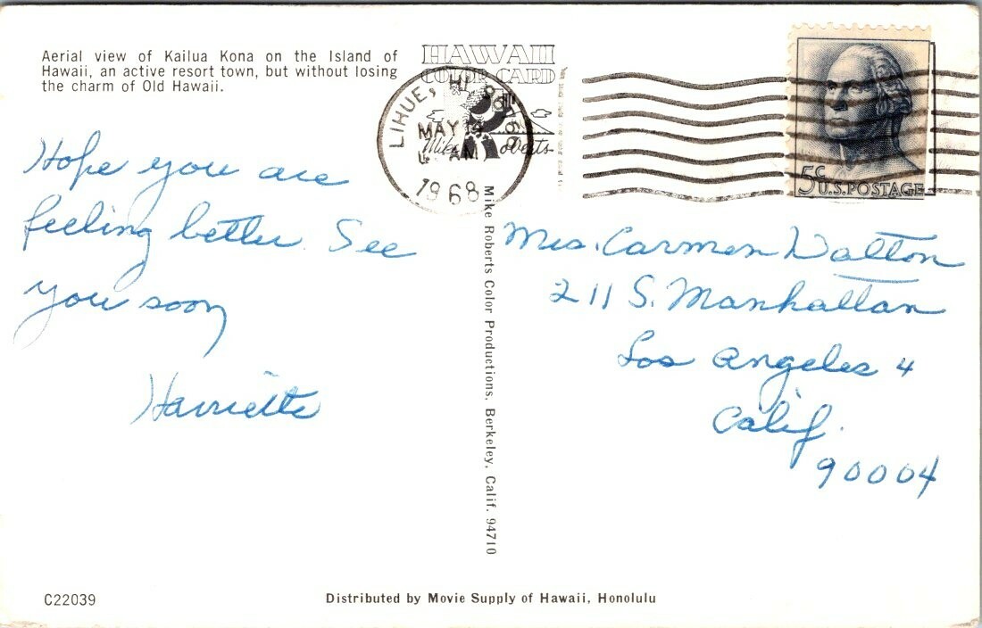 Postcard Kailua Kona Island Of Hawaii 1968 | eBay