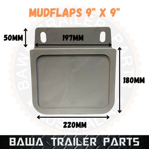 A Pair of Mud Flaps 9" x 9" Truck Trailer Mudguards Mud Flap Grey - Picture 2 of 2