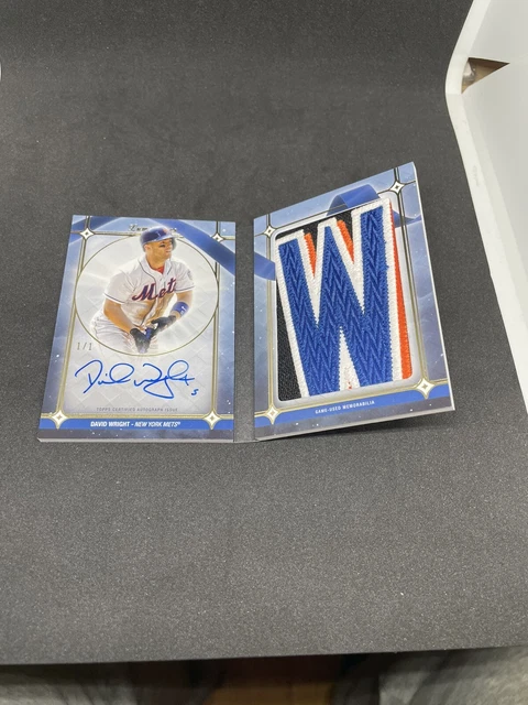 2023 Topps Luminaries W David Wright 1/1 Letter Book Card Mets Black Jersey Auto