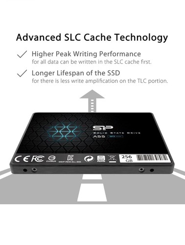 Silicon Power SSD 256GB 3D NAND A55 SLC Cache Performance Boost 2.5 inch SATA - Picture 4 of 7