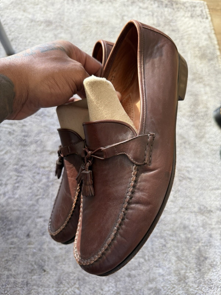 Allen Edmonds Urbino Brown Calfskin Tassel Moccasins Loafers  display picture 3