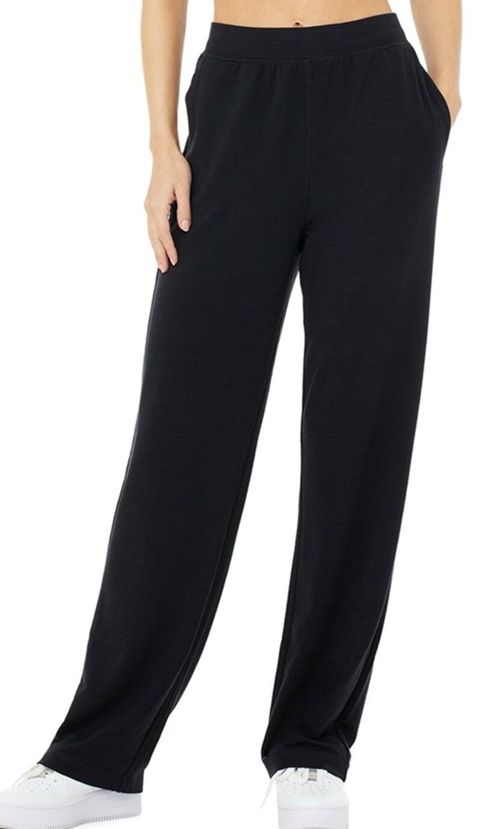 NWT ALO Yoga HIGH-WAIST DREAMY WIDE LEGGING PANT Black XS | eBay