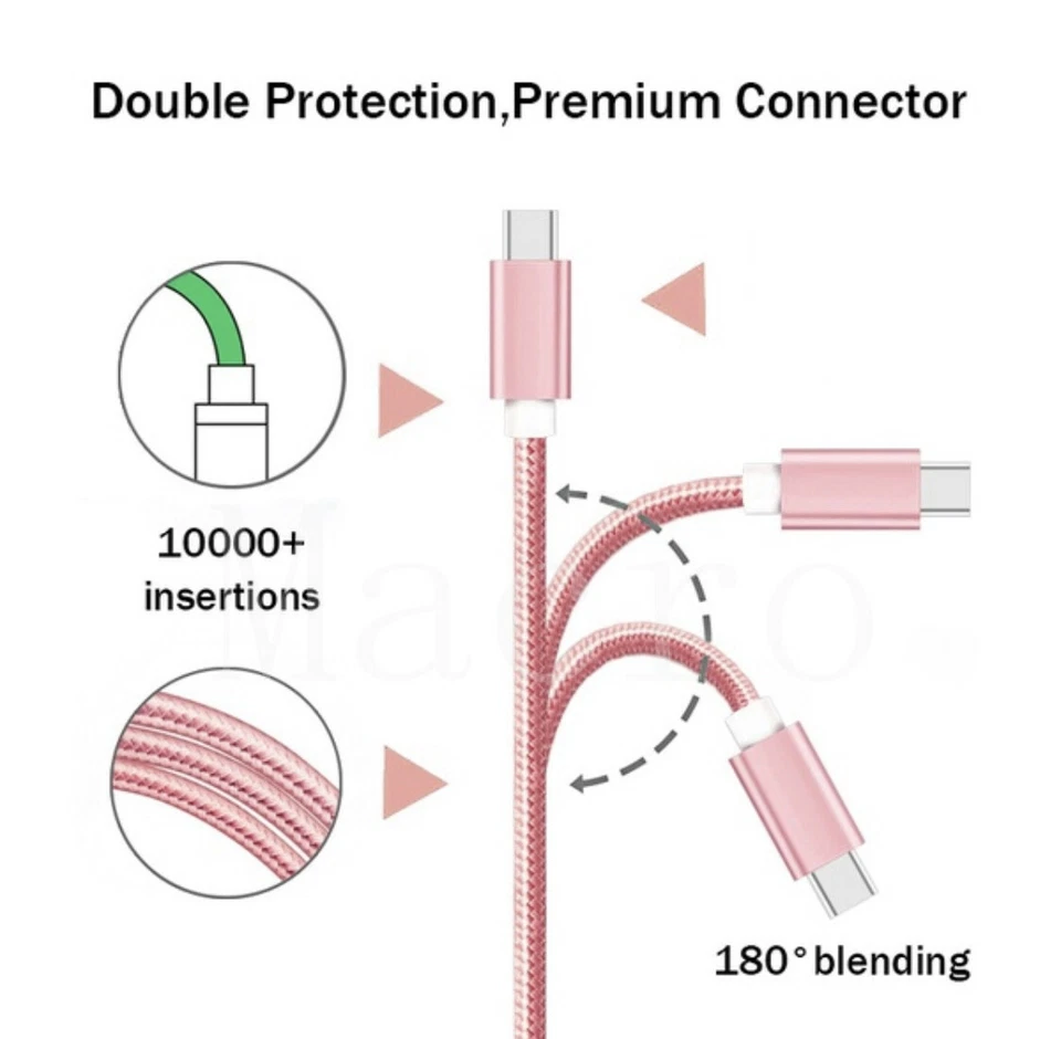10Ft Micro USB Fast Charger Heavy Duty Charging Cable Cord For Samsung Android - Image 3 of 4
