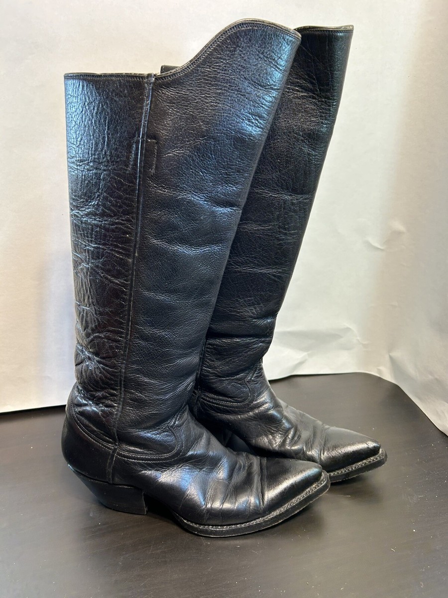 Rocketbuster Boots Vintage Handmade Black Leather Cowgirl Rocketbuster Boots Vintage Handmade Black Leather Cowgirl