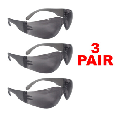 Radians MR0121ID Mirage Smoke/Gray Anti-Fog Lens Safety Glasses (3 Pair)
