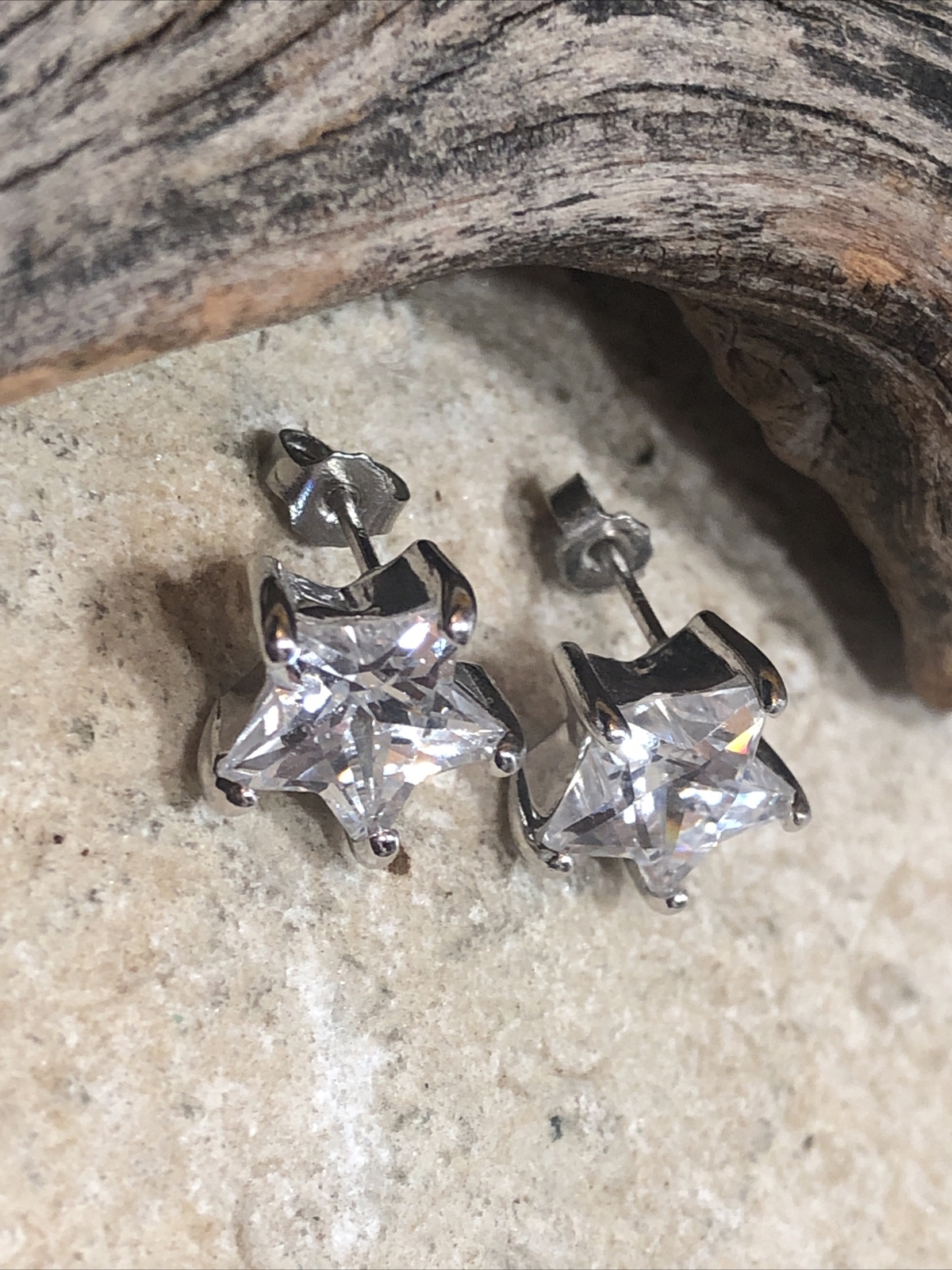 Delicate 925 Sterling Silver STAR Stud Earrings 3… - image 3