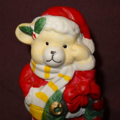 Santa Claus Teddy Bear Figurine 4'' Table Top River Grove Pottery Works