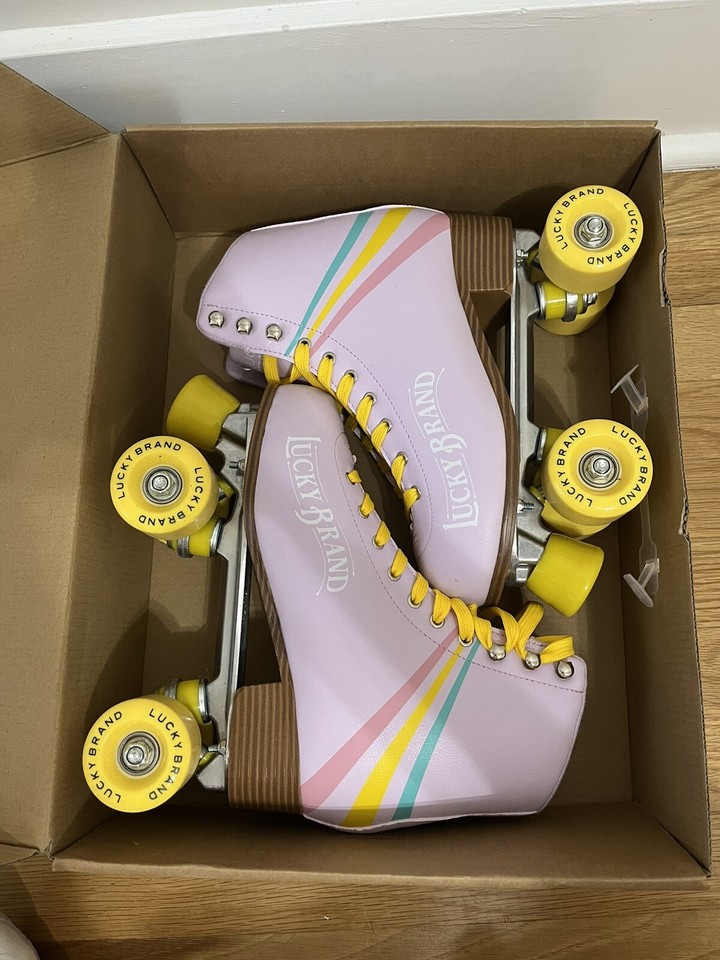 LUCKY BRAND Purple Retro Leather Quad Roller Skates Women’s Size 8 eBay