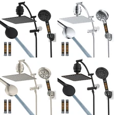 All Metal High Pressure Dual Filtered Rainfall Shower Head with Handheld Combo