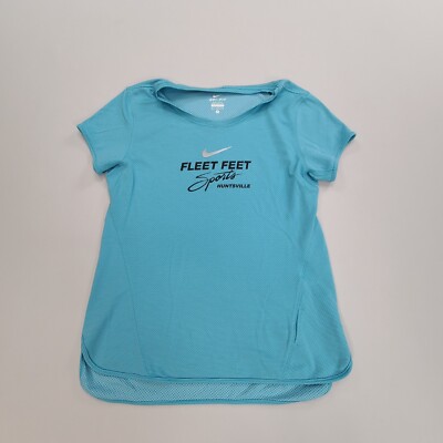 Nike Shirt Womens Medium Blue Training Running Gym Dri-Fit Ladies
