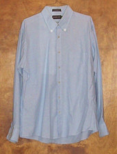 Botany 500 LS Men's Button-Down Collar Dress Shirt Size 16.5, 34/35, Blue Oxford