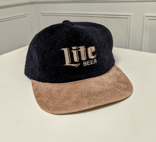 Vintage Miller Lite Beer Dark Blue Tan 