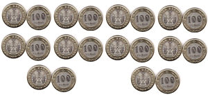 10 pcs x set 6 coins 1 5 10 20 50 100 Tenge 2019 UNC Lemberg-Zp Kazakhstan
