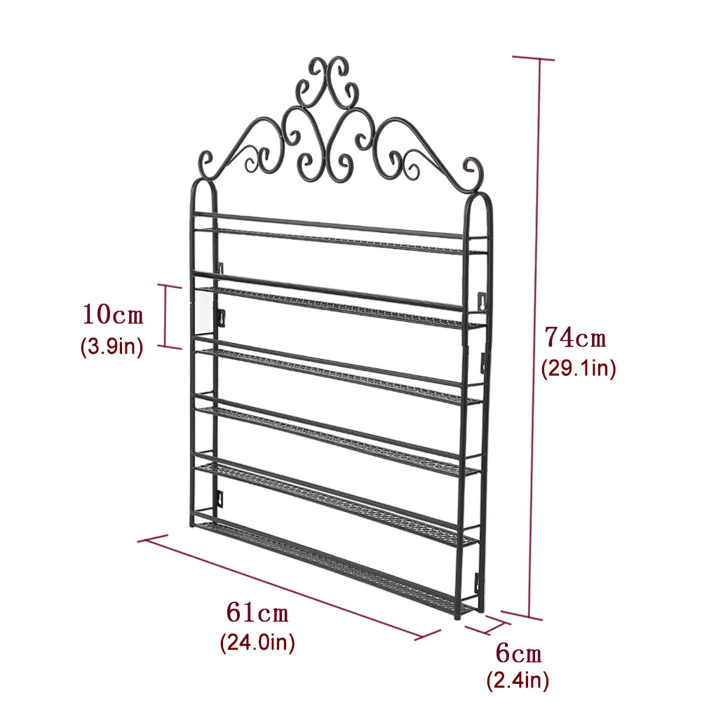 6 TIER Metal Nail Polish Racks Organizer Shelf Black for Home Salon Business Spa