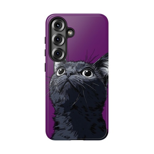 For iPhone | Samsung Galaxy | Pixel Phone Case - Black Cat Purple - Picture 138 of 255