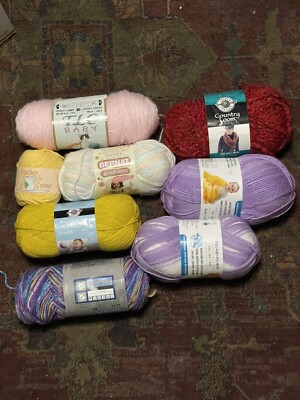 Bulk lot of 8 Skeins - TLC Baby, Peaches & Creme, loops & thread