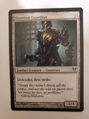 MTG Magic The Gathering Card Haunted Guardian Artifact Creature Construct Avacyn