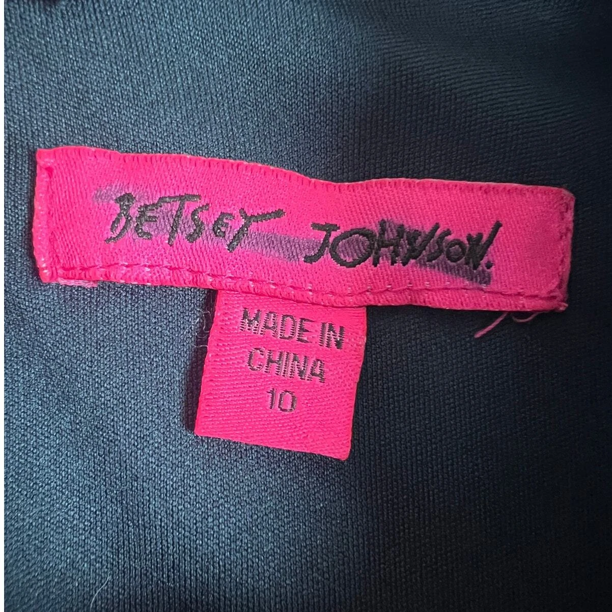 VETEMENTS Abito donna BETSEY JOHNSON 10 blu navy pizzo cravatta fiocco tubino foderato preppy