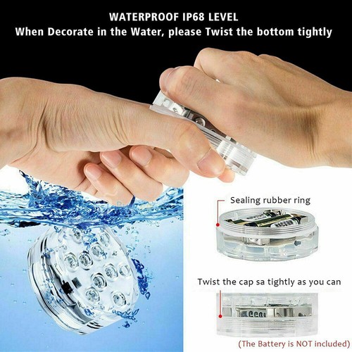 4 Stück Poolbeleuchtung Unterwasser Licht RGB LED Wasserdichte Mit Fernbedienung - Bild 4 von 15