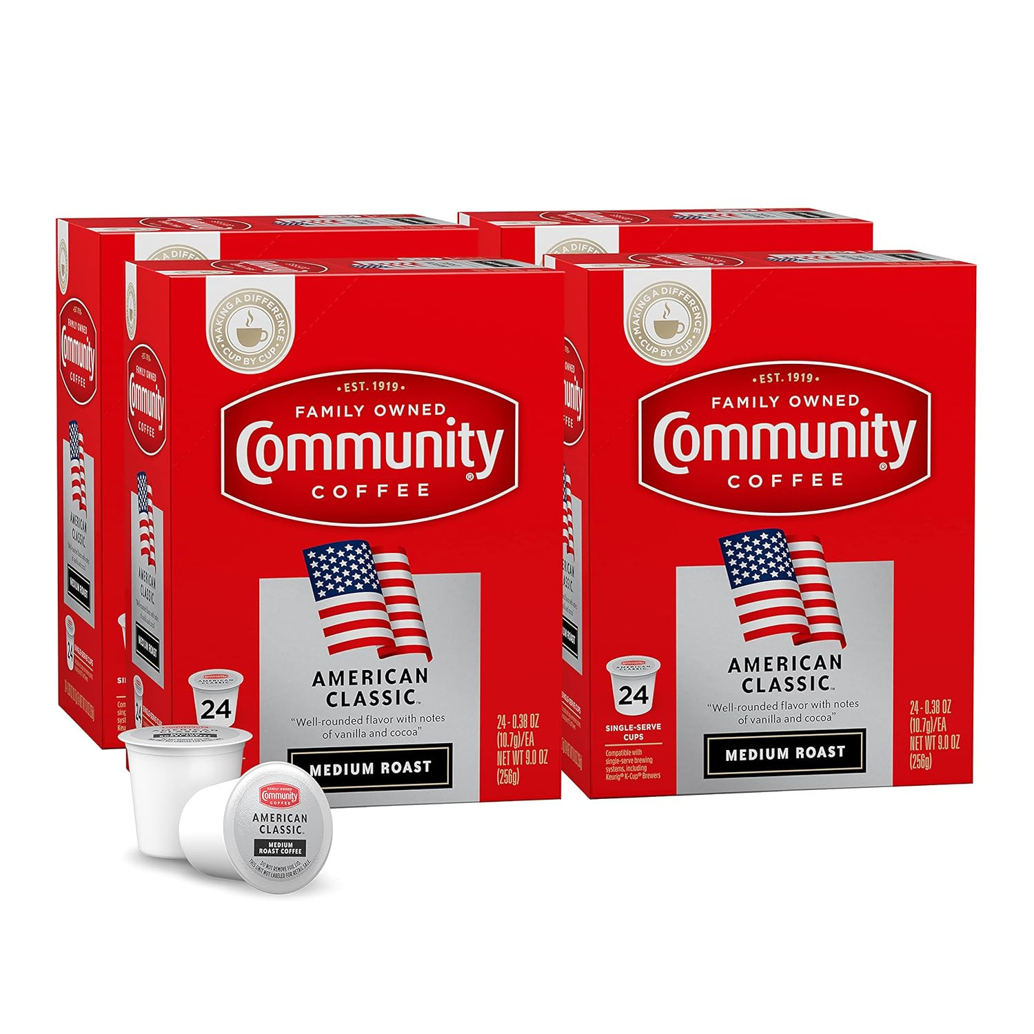 Community Coffee American Classic 96 Count Coffee Pods Compatible with Keurig