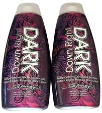 2 New Ed Hardy DOWN RIGHT DARK 30X Black Bronzer Indoor Tanning Bed Lotion 10 oz