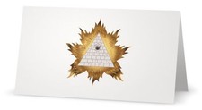 Secret Member Illuminati NWO Masonic ? Eye Osirs Ra God Meeting Invitation Card